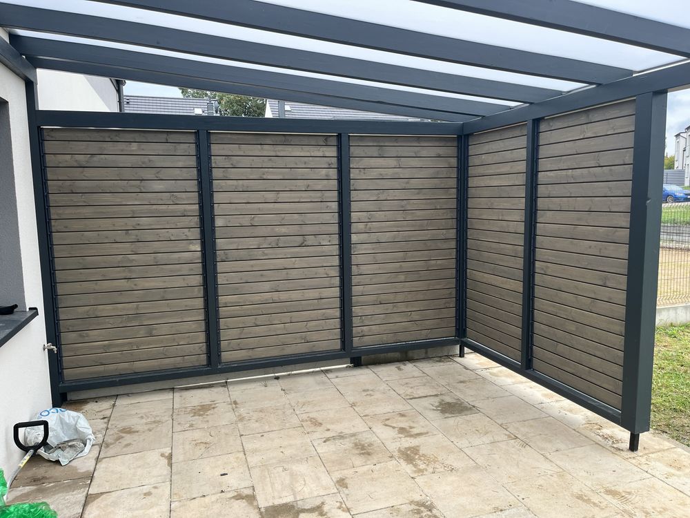 Zadaszenie tarasu z drewna pergola ruchome deseczki