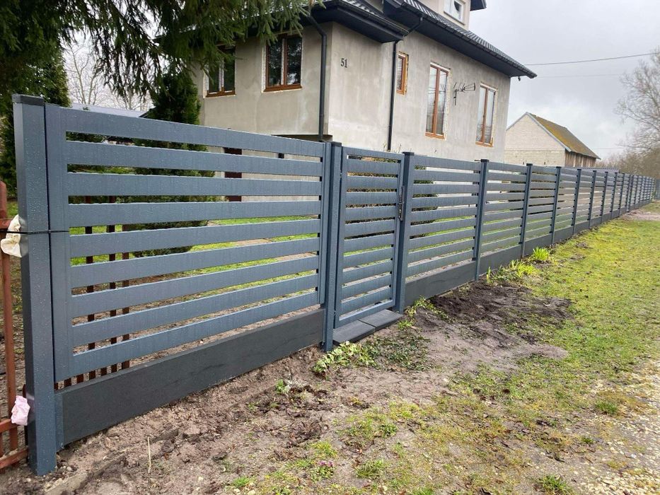 Brama nowoczesna , przesla , przesuwna, balustrady