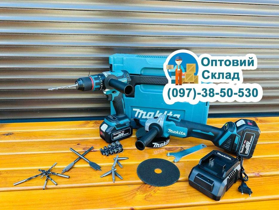 Акумуляторний Набор 2/1 Makita DGA504 XGT + Шуруповерт DHP485 XGT 36/8
