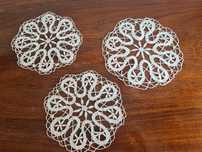 3 naperons vintage renda bilros