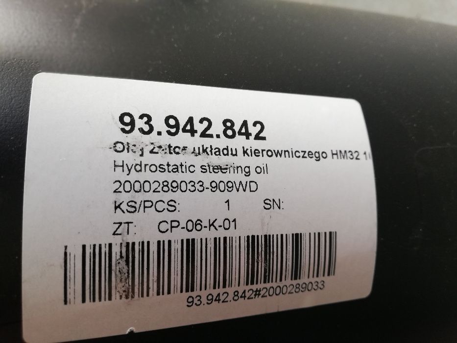 Olej - hydrostatyczny układ kierowniczy HM 32 op. 10L