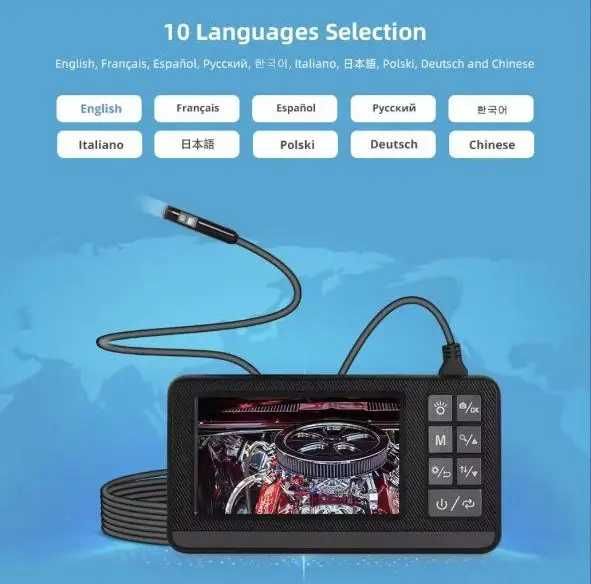 Ендоскоп KERUI IP67 HD1080P IPS-екран 2600 мАг з подвійною камерою 3m