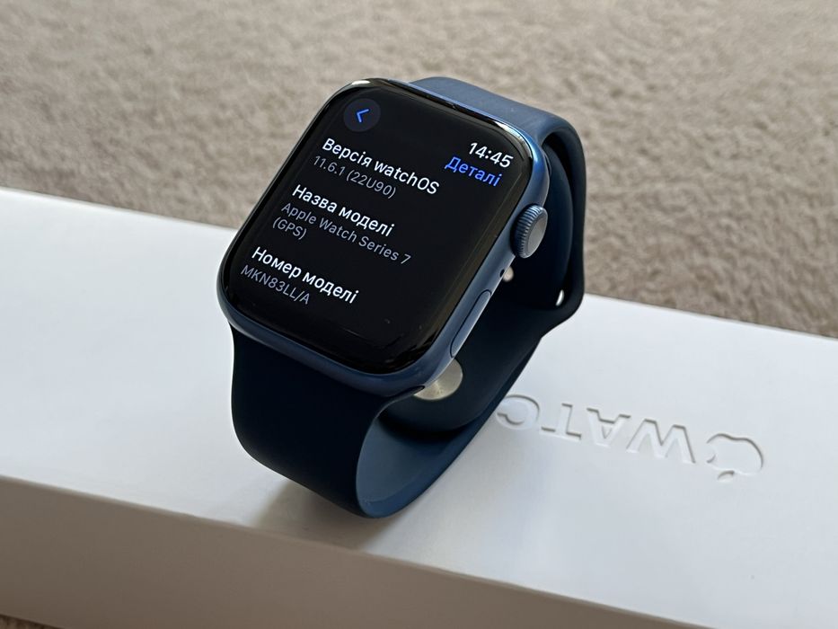 Apple Watch 7 series 45 mm Blue Aluminum Case (годинник Вотч 7)