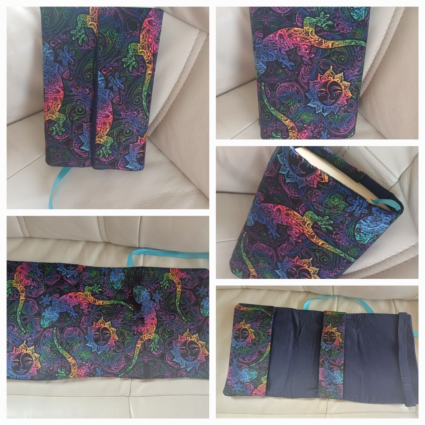 Nowy etui otulacz okładka na książkę uniwersalna handmade