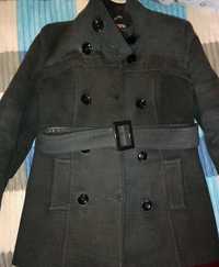 Пальто драповое женское (теплое) с поясом