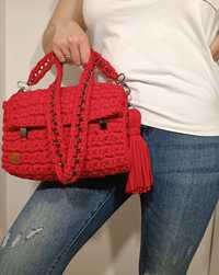 Torebka handmade American Bag czerwona