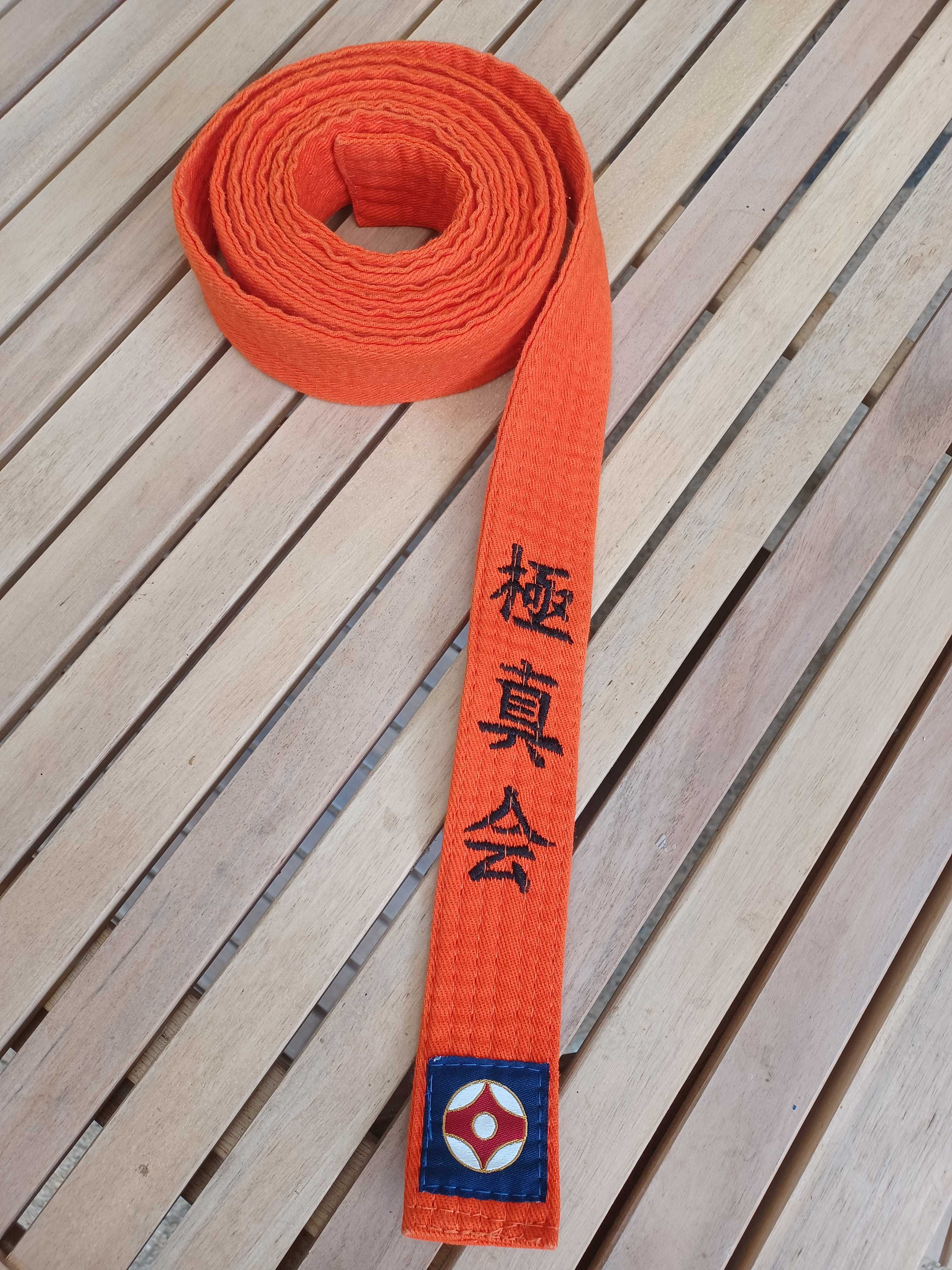 Pomarańczowy pas karate 240 cm.