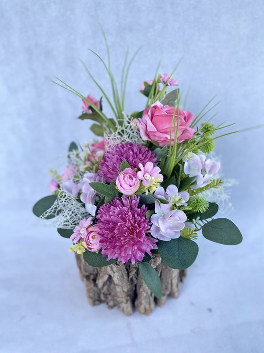 Hand made stroik naturalny na cmentarz zgaszone kolory modne