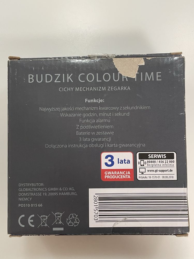 zielony budzik z alarmem