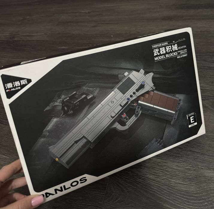 Конструктор пістолет Panlos Brick Colt 1911 зброя 333 деталей
