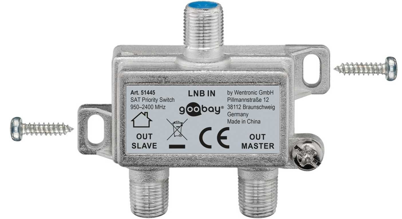 Goobay 51445-GB Przełącznik SAT, Srebrny/Niebieski