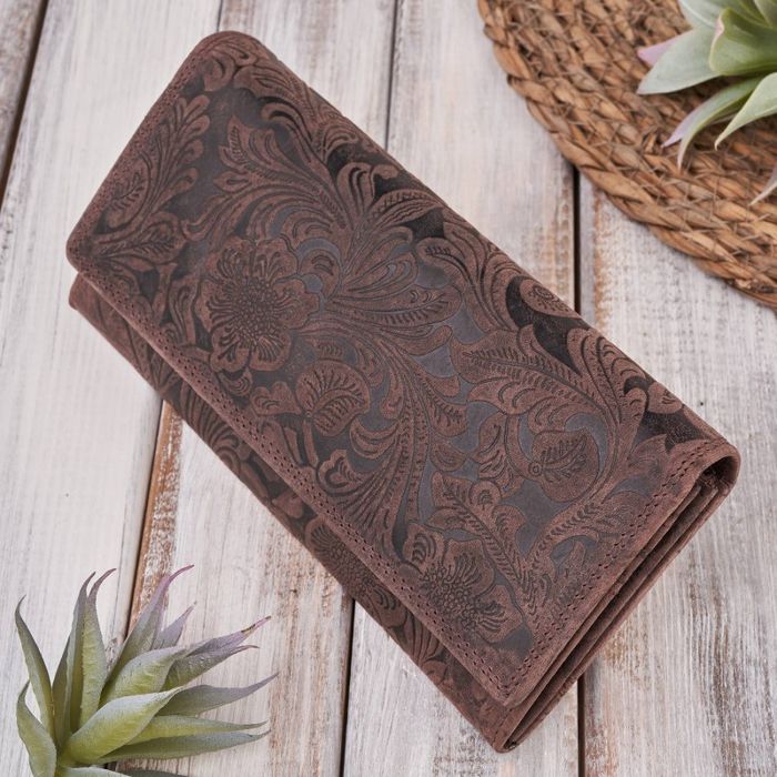 portfel damski skórzany w kwiaty vintage rfid paolo peruzzi t-25-br