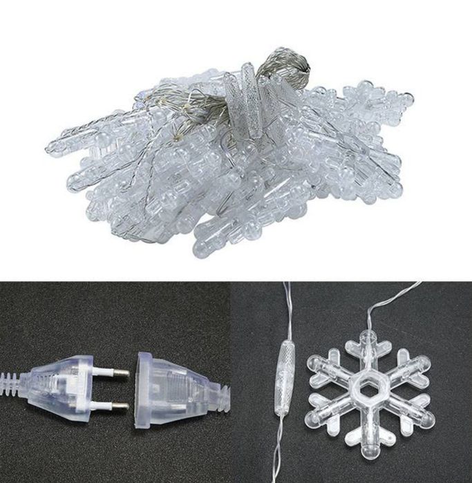 Гирлянда-штора "Снежинки - абстрактные", цветная