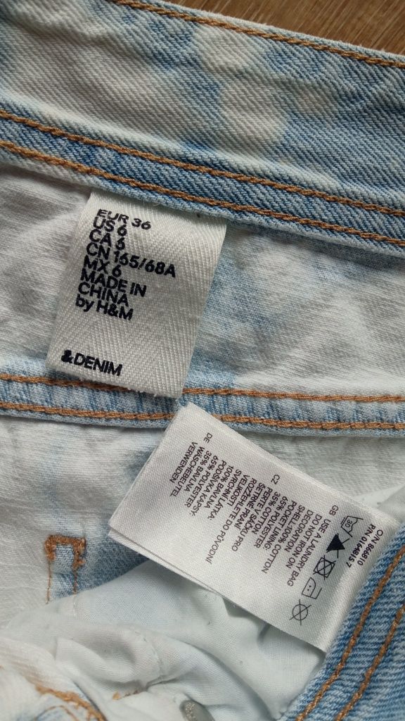 H&M Spodenki jeans porwane + cekiny S