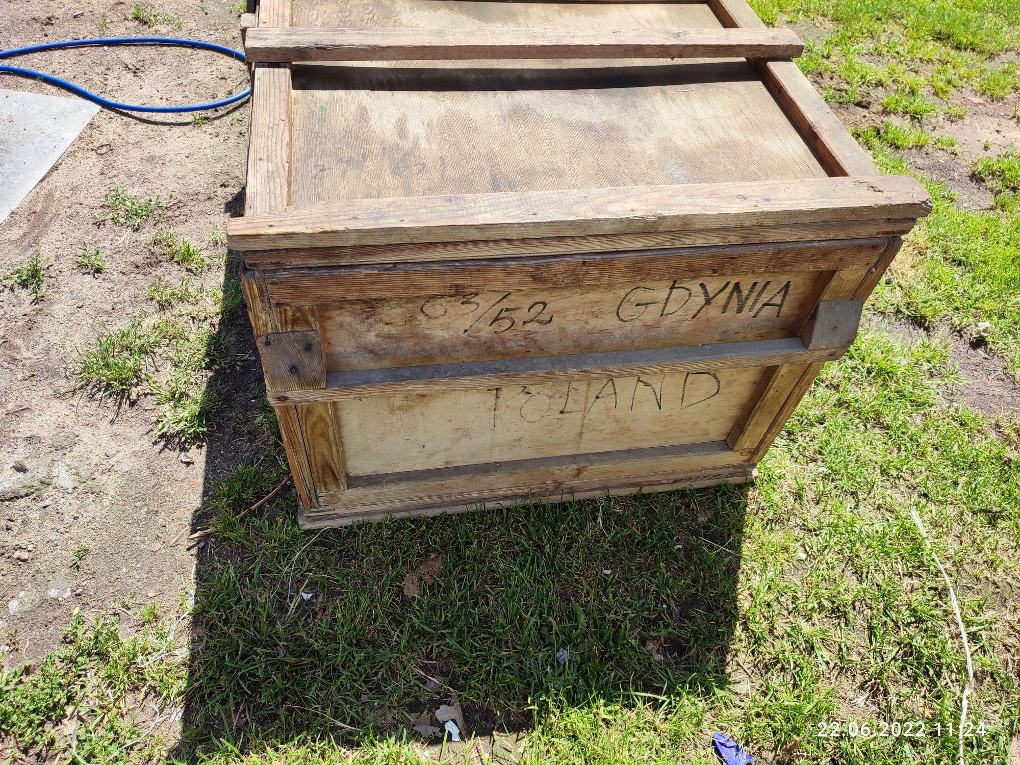 Skrzynia kufer na skarby  drewniana drewno sklejka dykta 115/75/wys 55