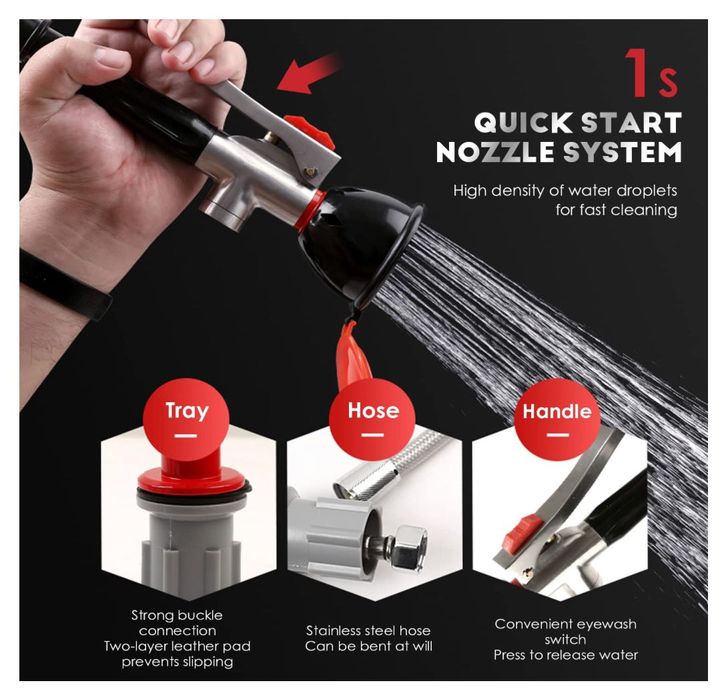 Myjka awaryjna do oczu kranik natryskowy stal nierdzewna