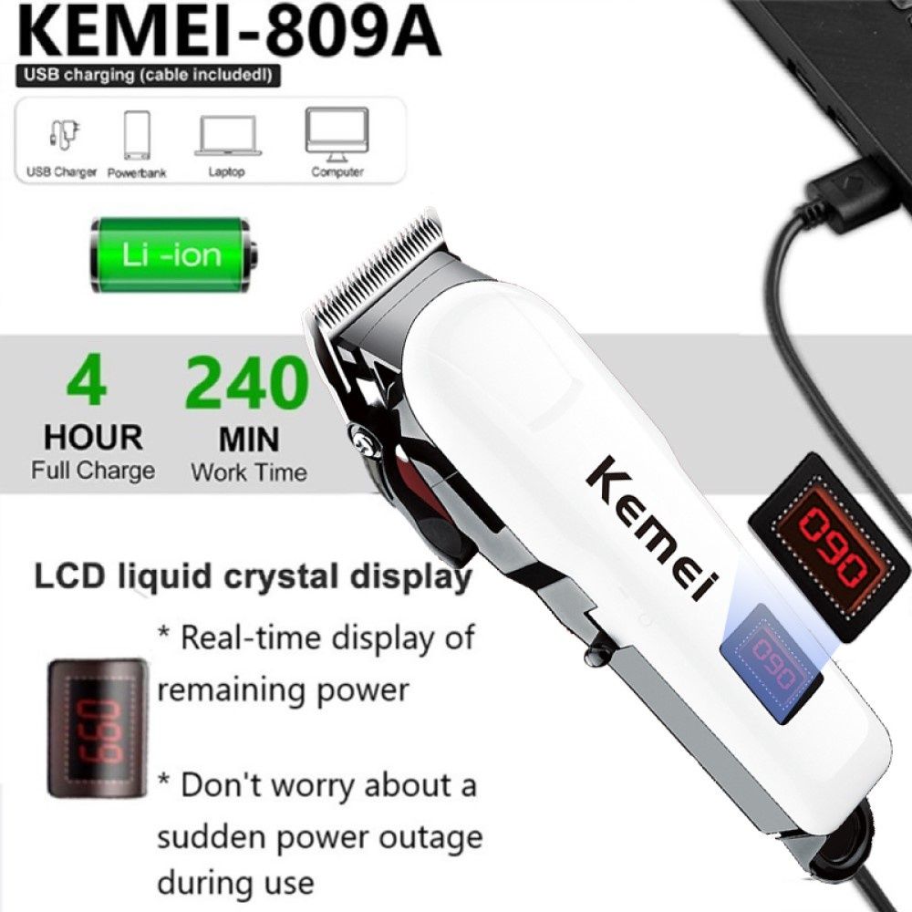 Máquina de cortar cabelo a bateria - profissional - Nova