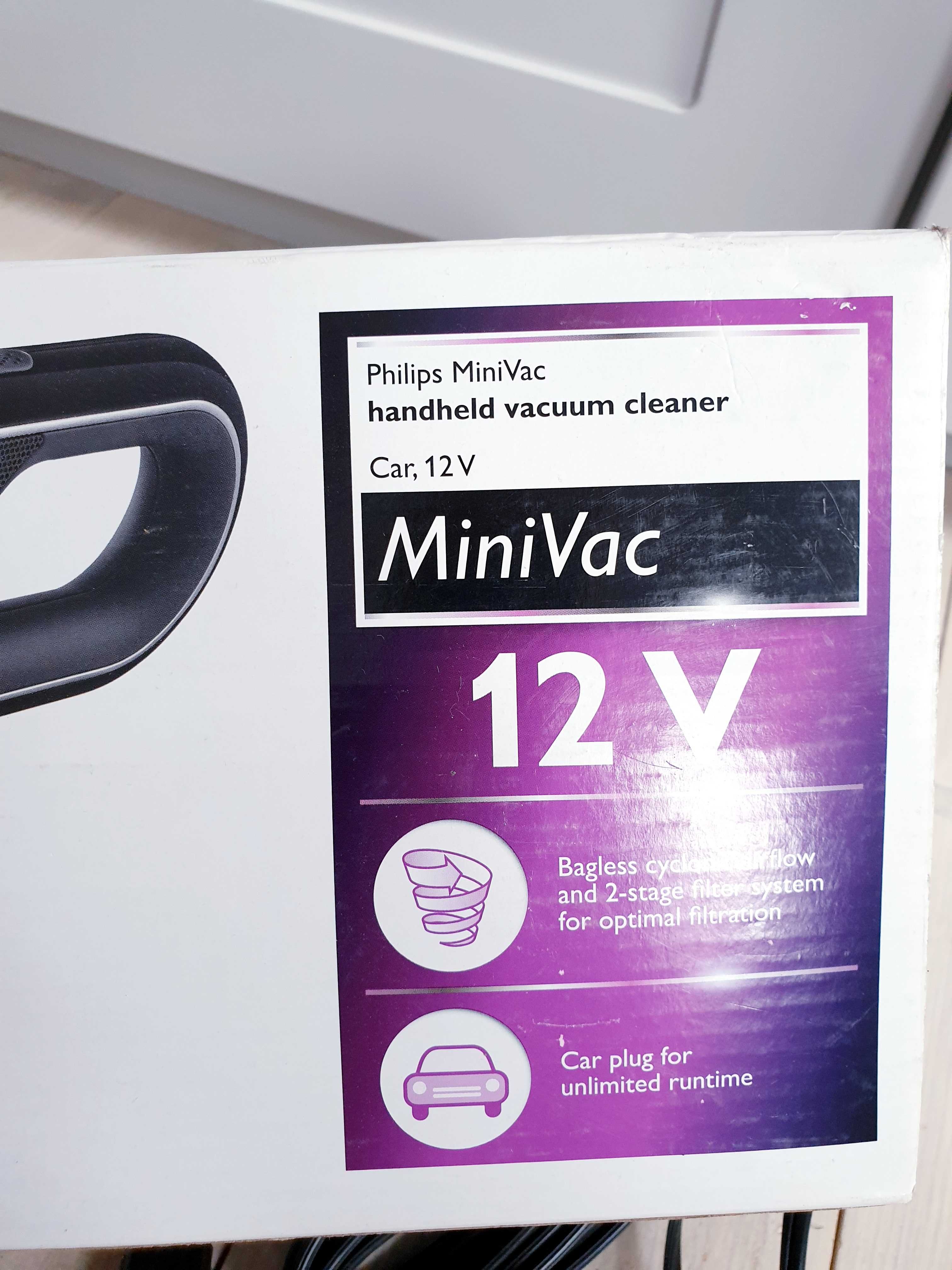 Odkurzacz ręczny do samochodu Philips czarny MiniVac 12V