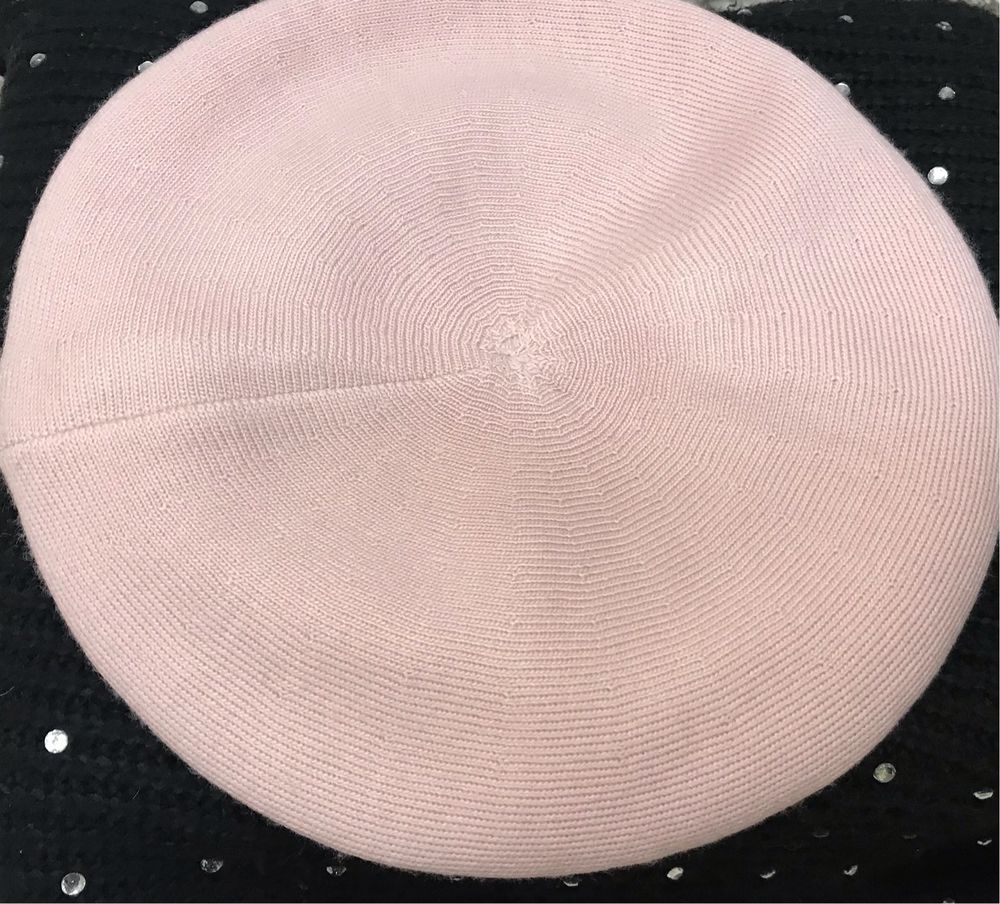 Beret rózowy damski