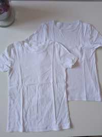 2 szt  koszulka biała T-shirt r 128/134