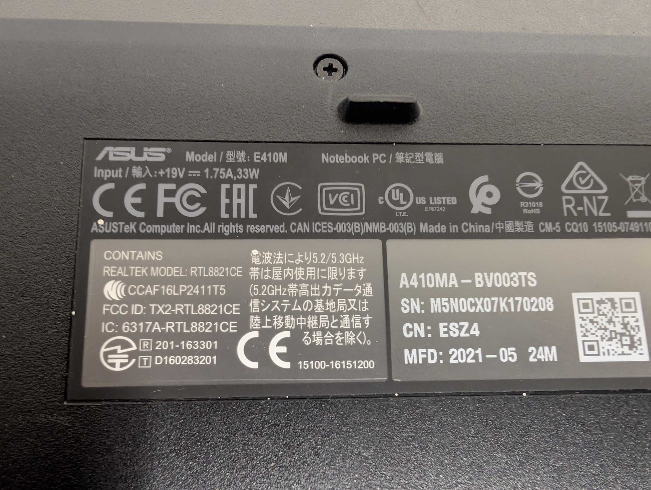 ASUS E410MA 14" • SSD 256 GB • Windows 10 Home