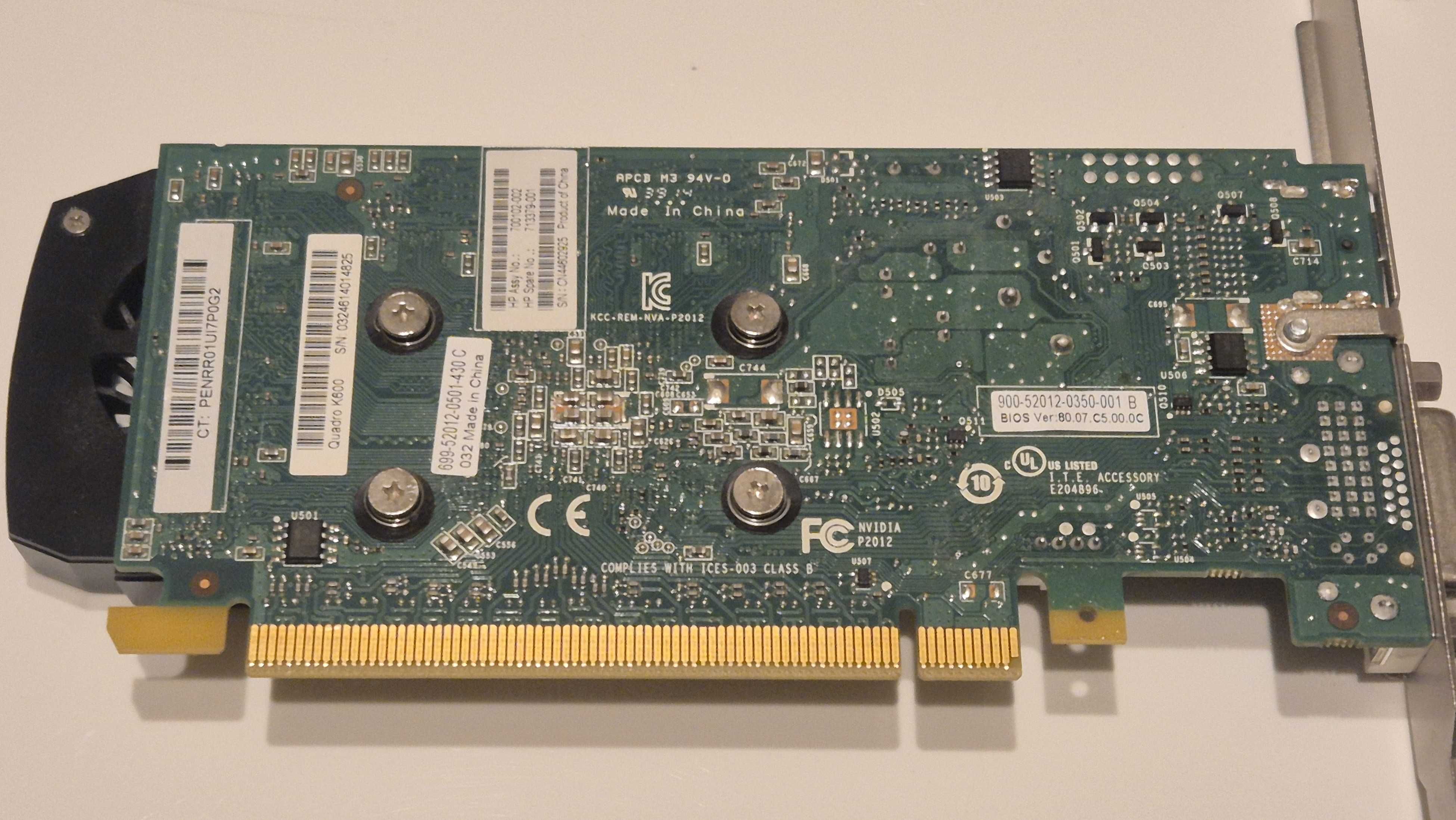 Karta graficzna Nvidia Quadro K600 1GB DP DVI DDR3 Tychy