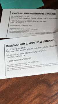 Dwa bilety Maciej Stuhr - Standup - Wrocław, 20.05, 20:00