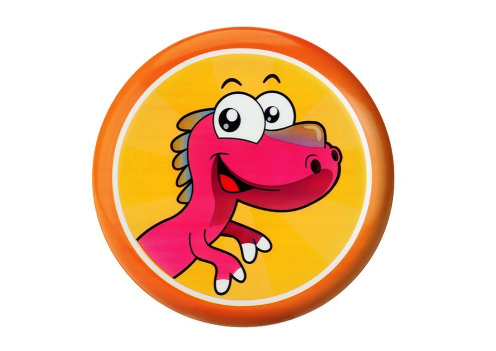 dysk latający frisbee z dinozaurem pomarańczowy 20 cm