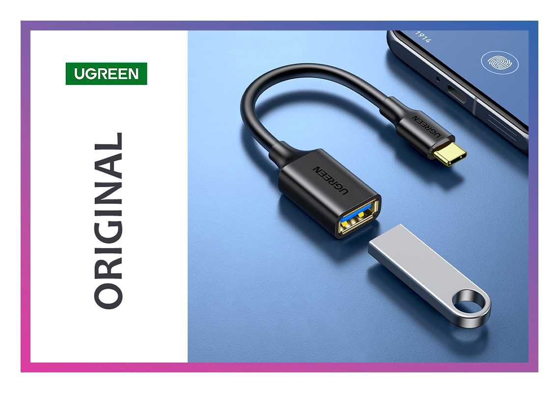 OTG адаптер Type-C на USB 3.0 ОТГ переходник тайп-С на ЮСБ UGREEN 15см