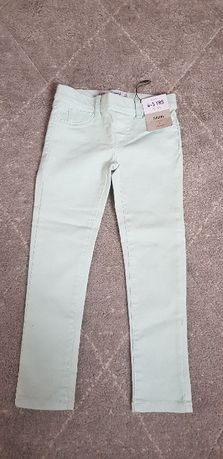 Spodnie dla dziewczynki w kolorze miętowym 104-110