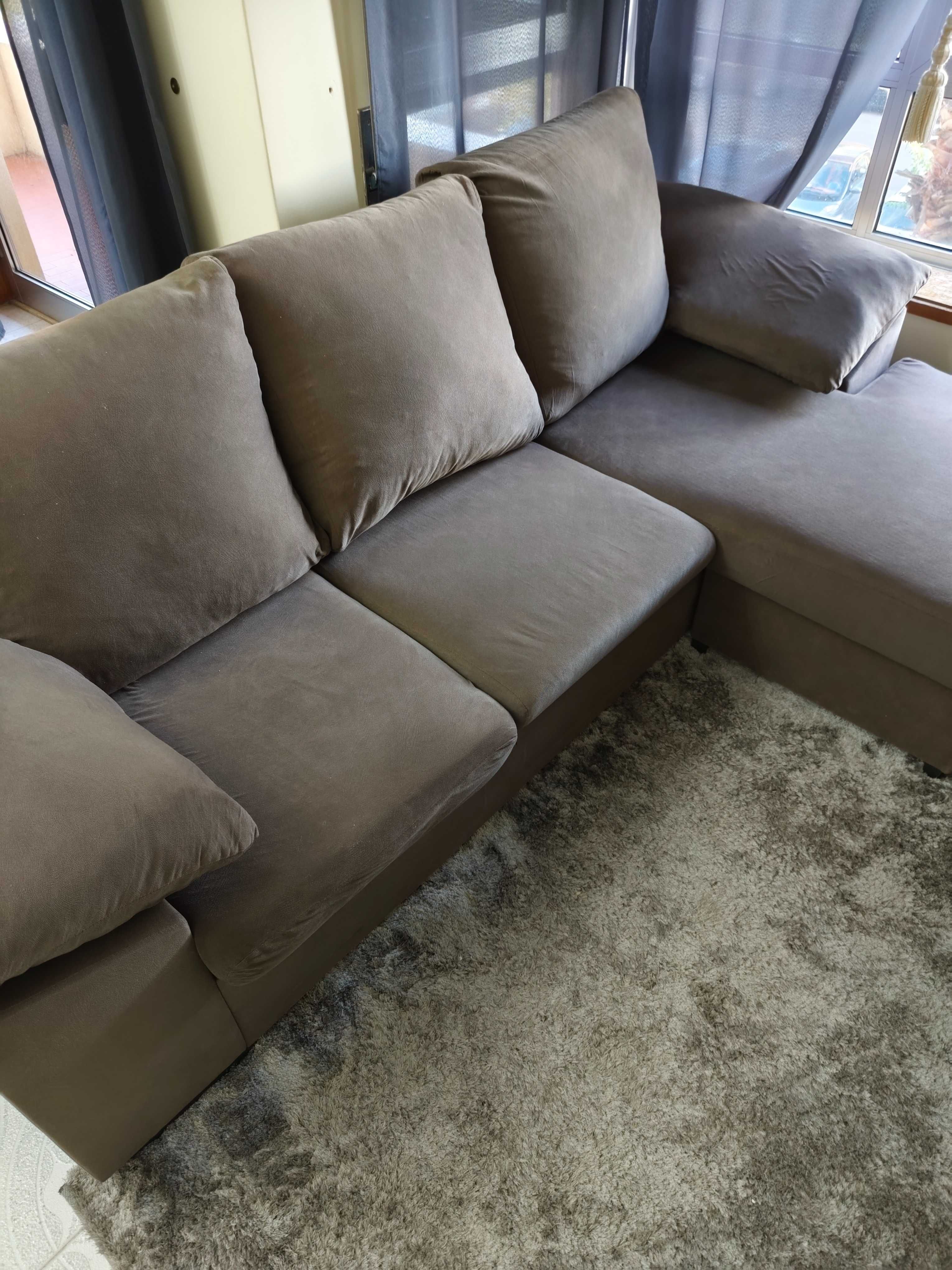 Sofá Chaiselongue Reversível Cinza