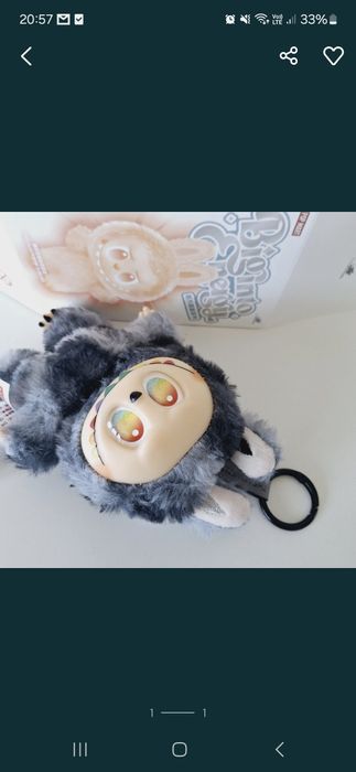 Maskotka labubu szaro czarny