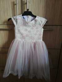 Sukienka z 3 warstwami tiulu, rozmiar 98, różowo-beżowa