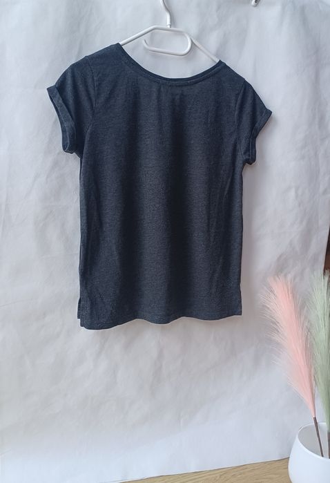 Śliczna koszulka podkoszulek szary Tally Weijl XS 34 164cm biały napis