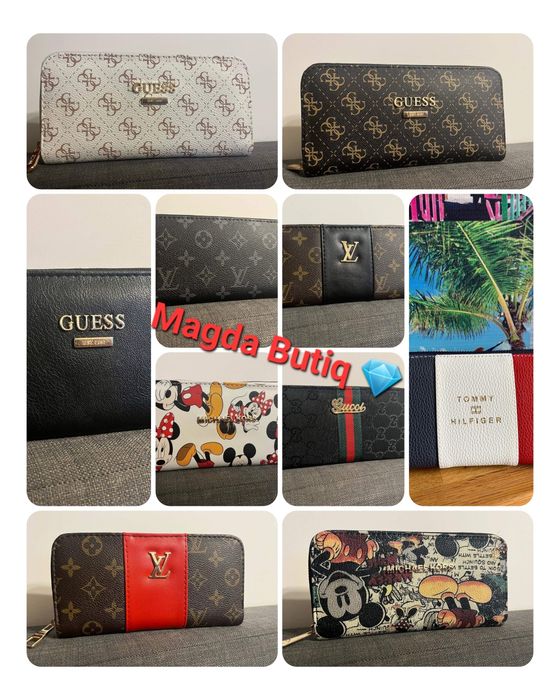 Piękne modne portfele Damskie Guess, Lv i inne