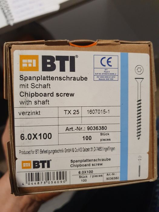 Śruby do drewna ocynkowane BTI 6x100mm