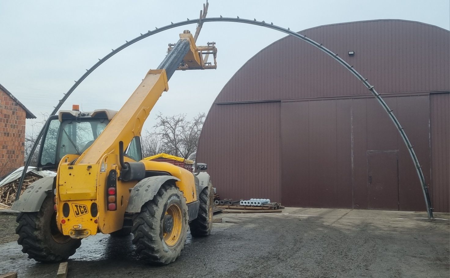 Hala łukowa 14.5 x 20m wys 6.4m ocynk wiata garaż obora magazyn kurnik