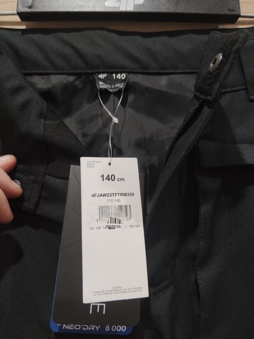 Spodnie narciarskie membrana 8000 chłopięce 4F rozmiar 140