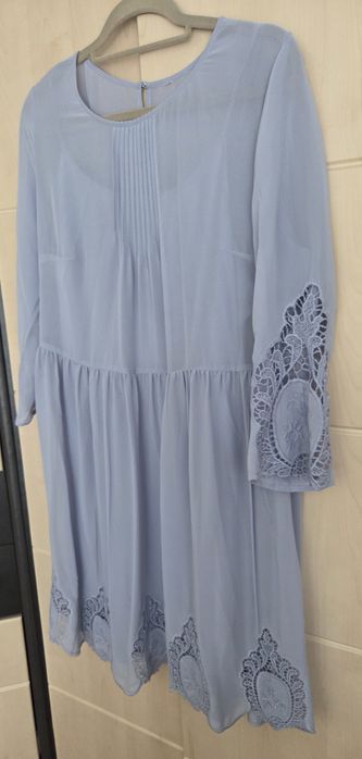 Sukienka rozmiar 44/46 fioletowa hafty