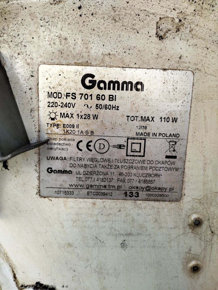 Silnik od okapu kuchennego 110W Gamma fs701 60bi