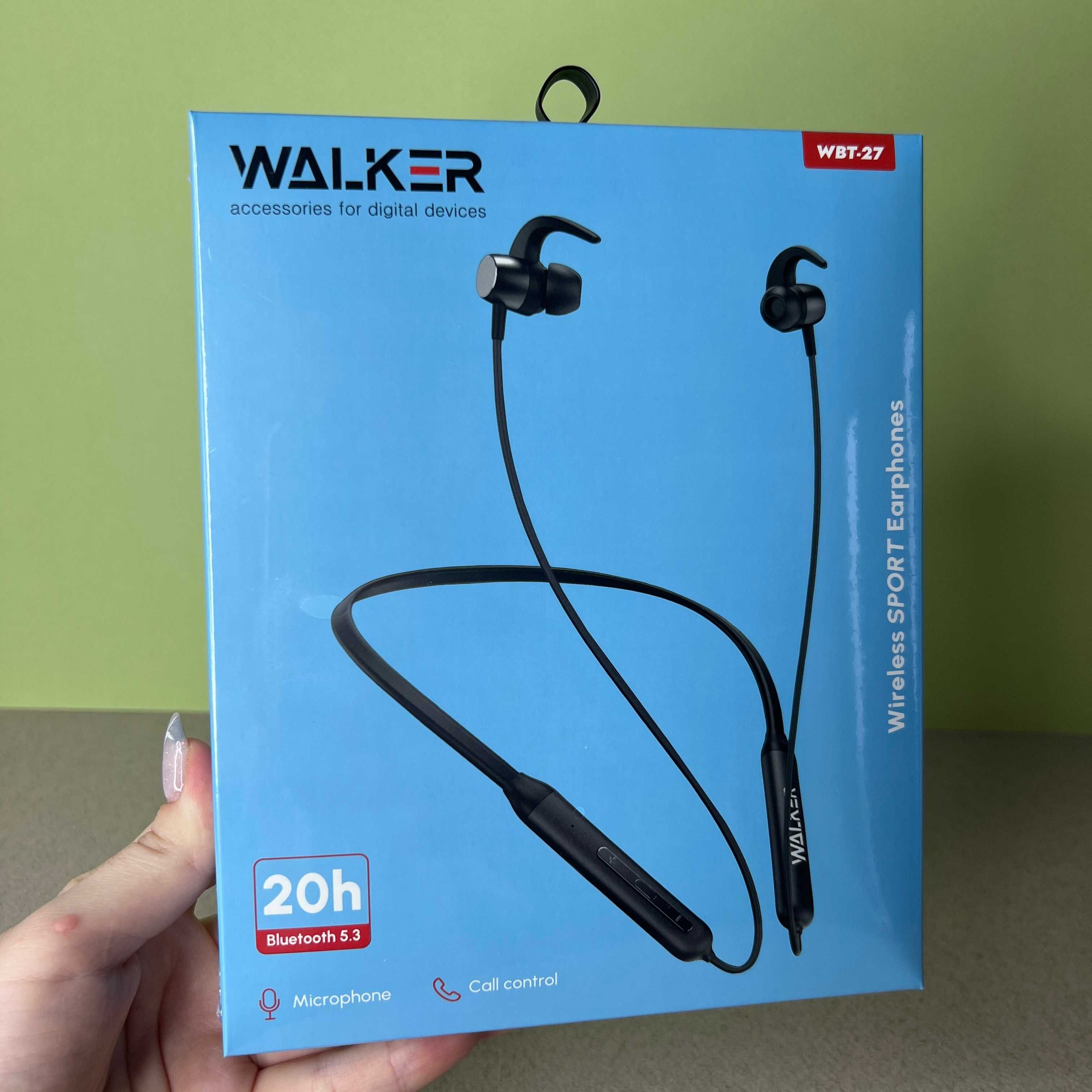 Наушники блютуз провідні  Walker WBT-27 20 годин роботи з мікрофоном