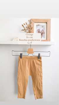 Legginsy musztardowe George 80cm bawełna prążkowana