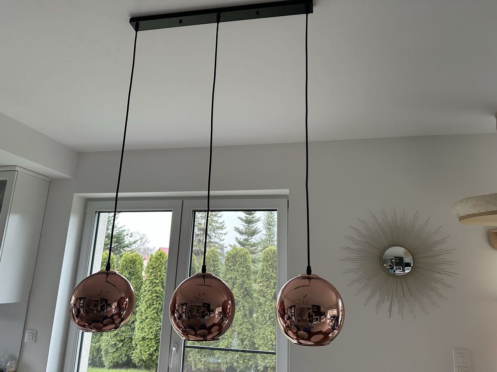 Lampy kule kolor miedziany