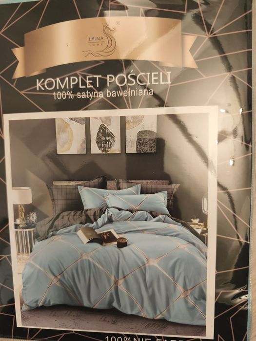 Pościel komplet satyna bawełniana nowa