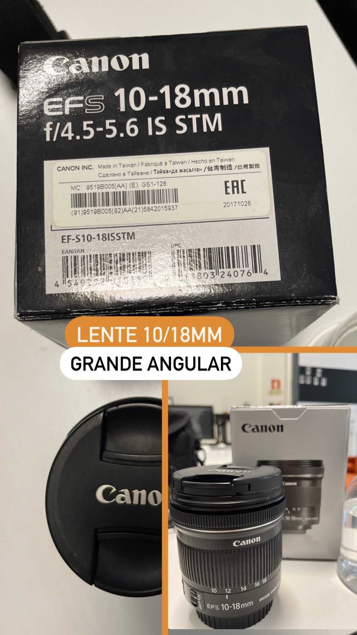 Lente/Objetiva EF-S 10-18  IS STM (grande angular) NOVA