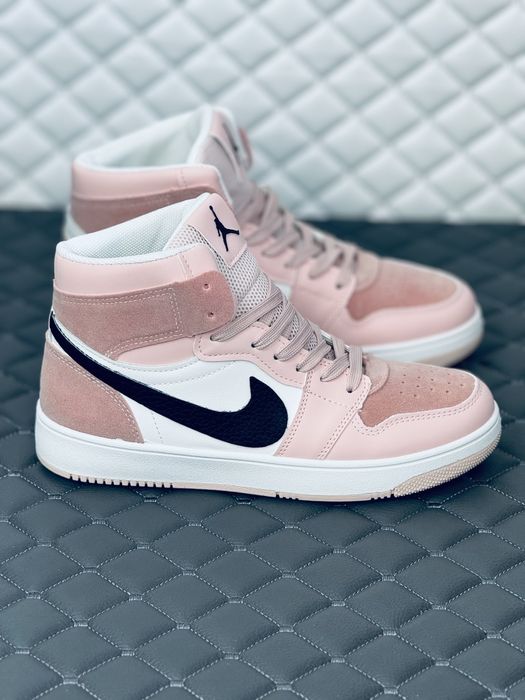 Nike Air Retro Jordan 1 pink кроссовки хайтопы женские розовые Джордан