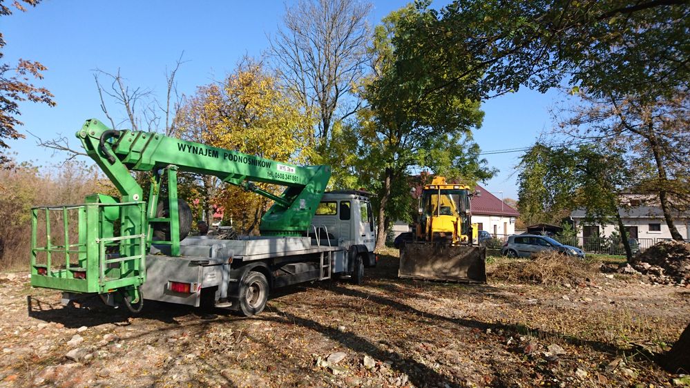 Wycinka drzew,usuwanie sopli,wynajem podnośnika koszowego, zwyżka 27m