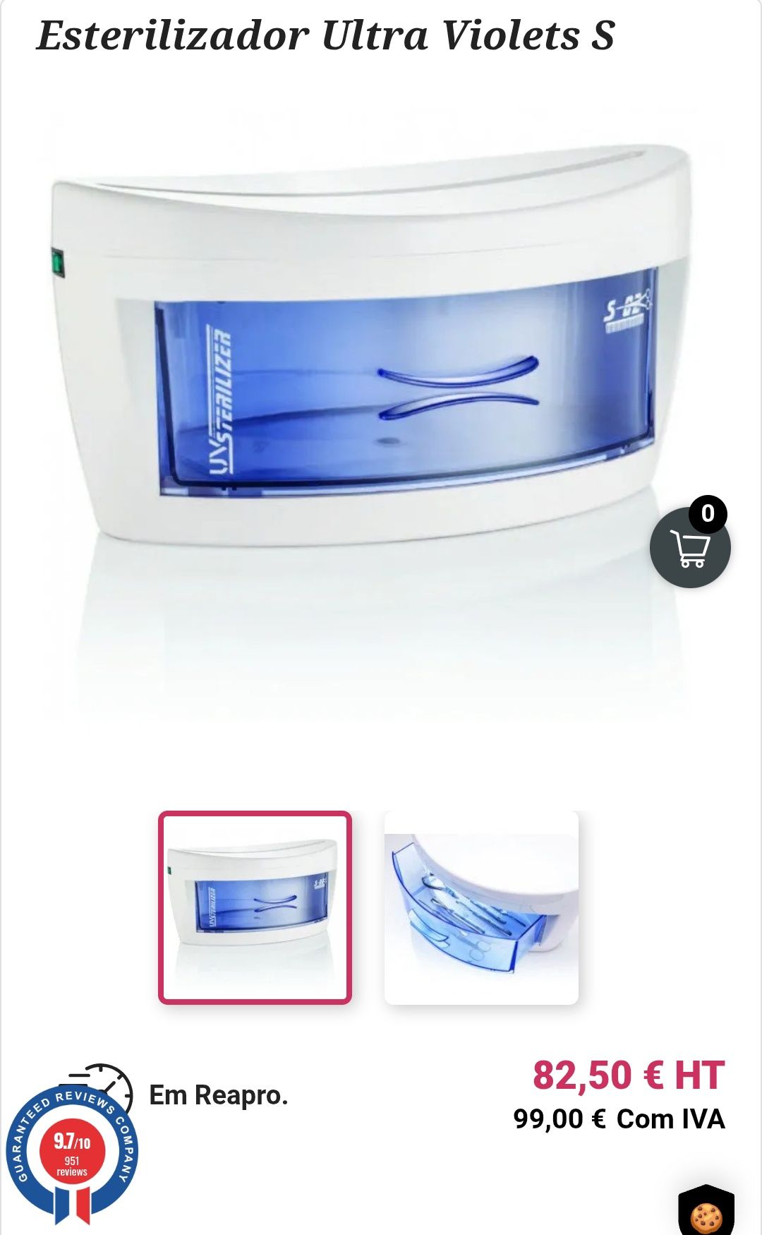 ESTERILIZADOR UV com gaveta -NOVO