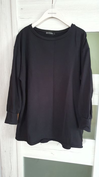 Bluza oversize prettylittlething r.34-40 czarna bufiaste rekawy