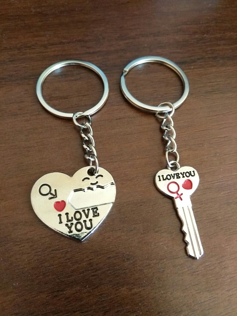 Подарочный набор брелков для ключей (Сердце+ключ)